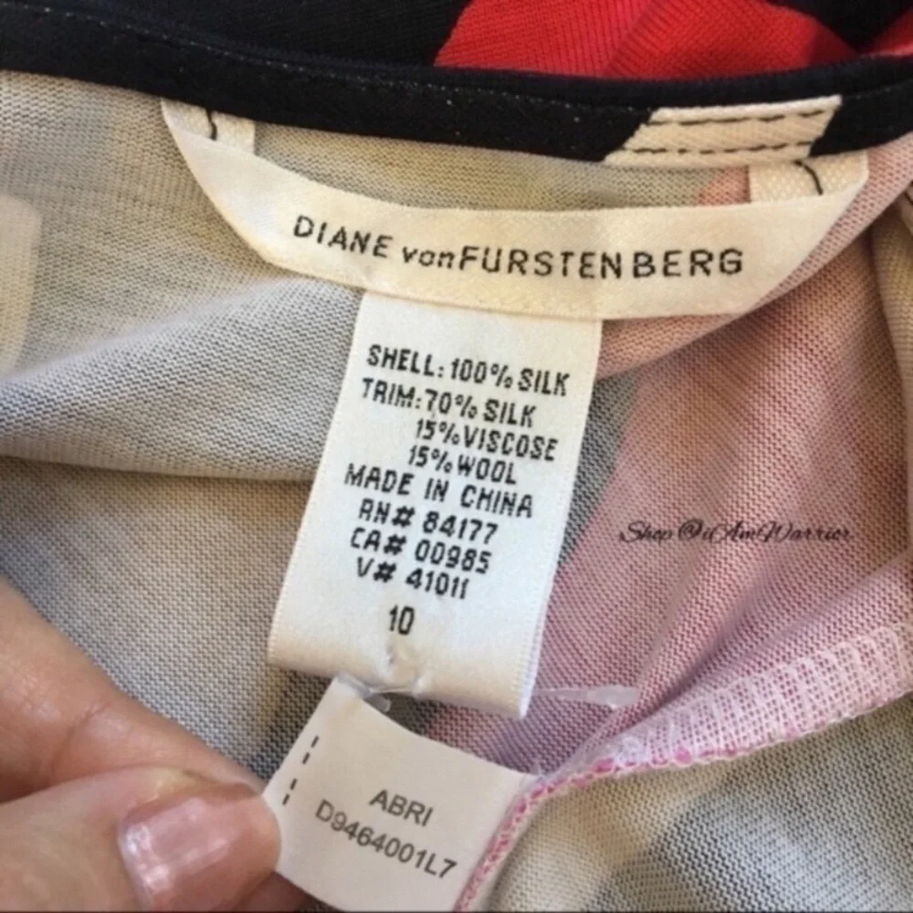 Diane Von Furstenberg abstract print silk jersey wrap dress  *Shop@iamwarrior - Picture 6 of 7